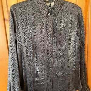 Animal print blouse in gray
